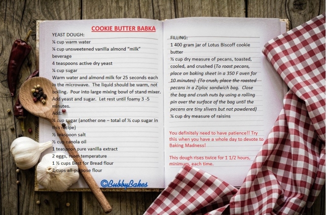 cookie butter babka recipe card